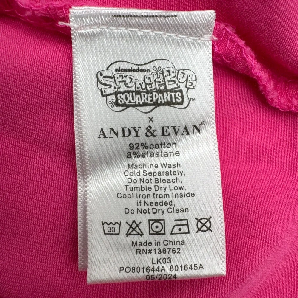 NEW‎ Andy Evan Spongebob Squarepants Shirt Girls 6 Pink Sleigh Ride Tee Holiday
